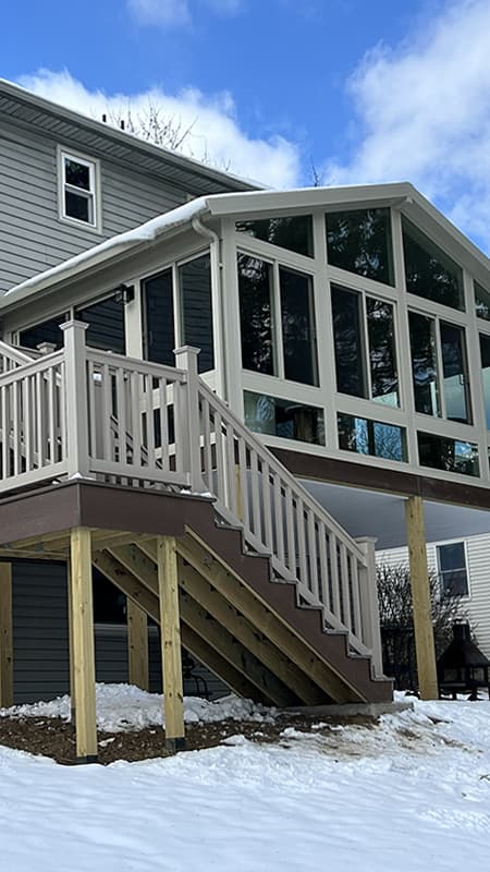 A new sunroom in the snow