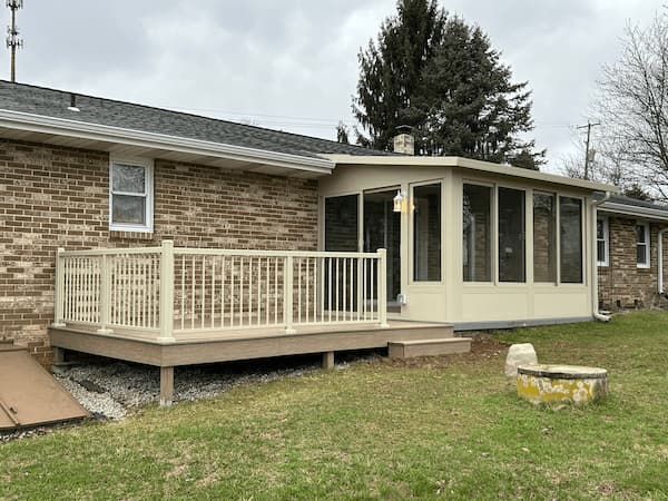 after studio  sunroom and deck